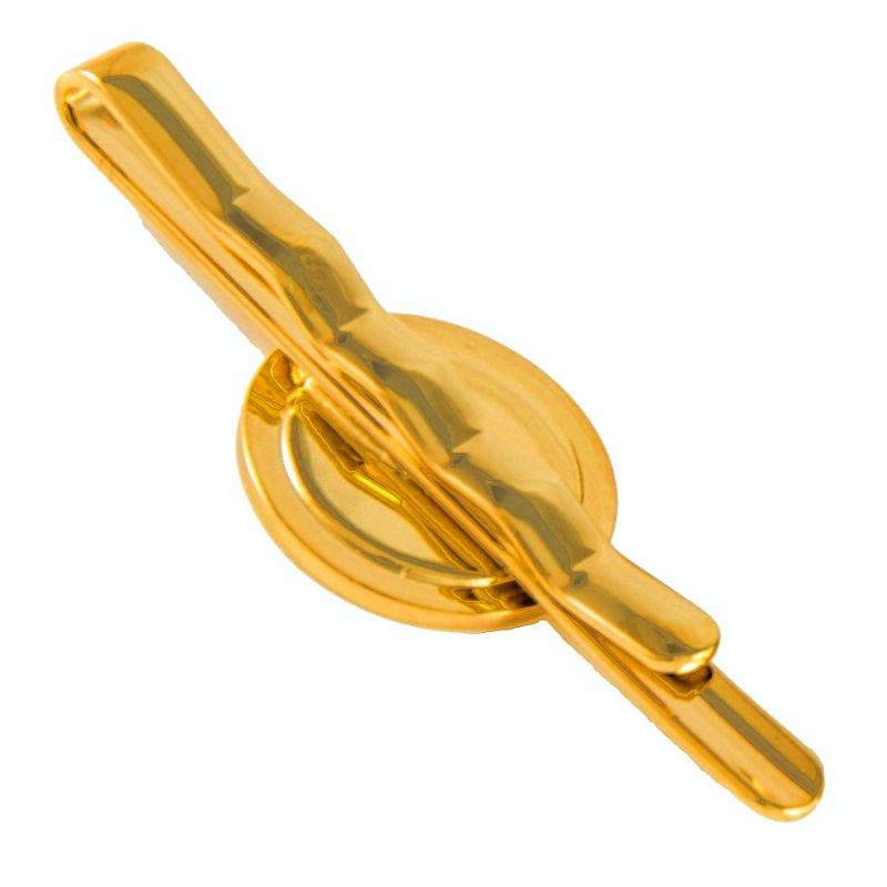 Tie Slide Blank 16mm Round Gold and clear dome